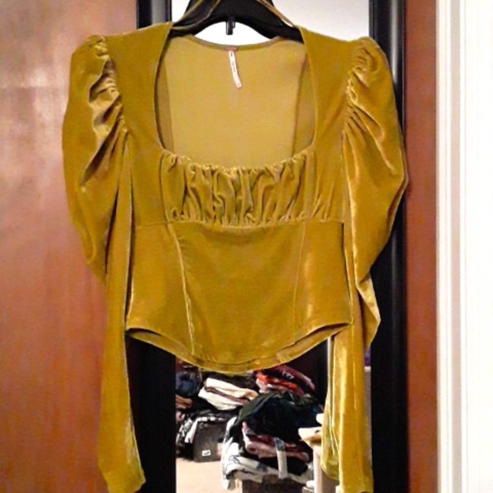 Free People hold me velvet renaissance top XS